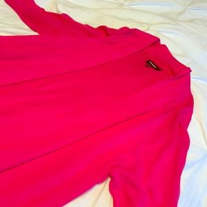 Express Bright Pink Cardigan Short Sleeve Small